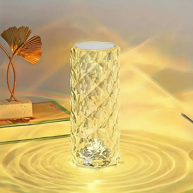 USB Rechargeable Rose Crystal Table Lamp β 3/16 Colors, Touch & Remote Control, Home & Bedroom Night Light Gift