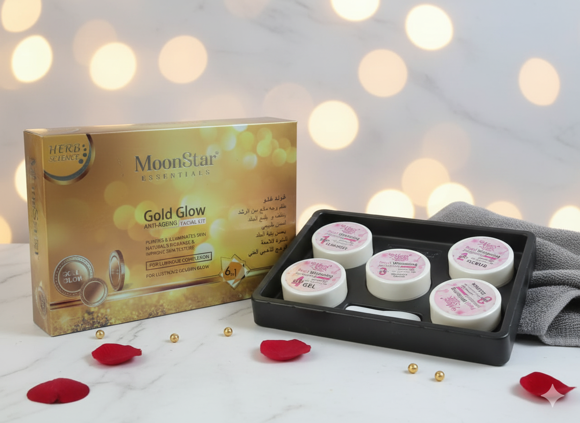 5 in 1 MoonStar Gold Glow Anti-Ageing Facial Kit