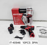 KUTRA 12V Cordless Drill Driver Kit with 2 Battery Packs & Charger – Electric Power Drill for Home, DIY & Professional Use – IT-40946