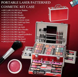 All-in-One Professional Makeup Kit with Aluminum Carry Case – Eyeshadow, Blush, Lipstick, and Brushes Set – Perfect Gift for Women & Girls